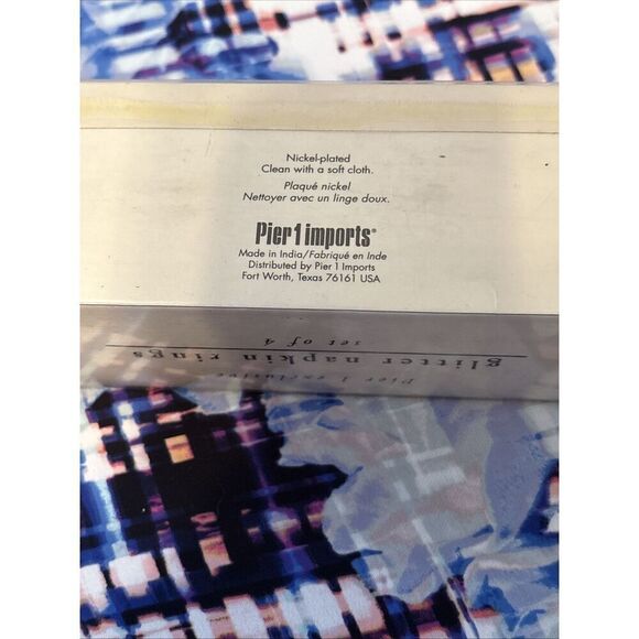 PIER 1 -Glitter Napkin Rings Set Of‎ 4 (New) - Picture 4 of 10